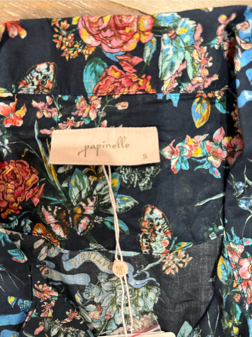 Papinelle Pajamas Set Organic Cotton
in Black with Multicolor Rose Print - Picture 2 of 8